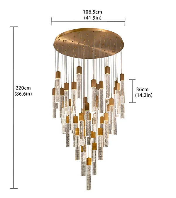 Gold Modern Crystal Chandelier For Staircase