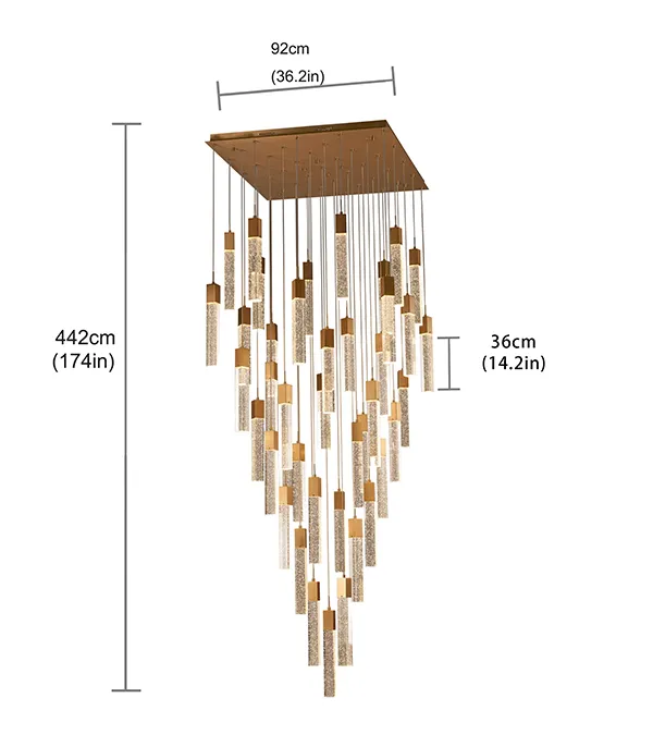 Gold Modern Crystal Chandelier For Staircase